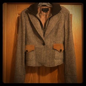 BCBGMaxAzria tweed jacket with elbow pads